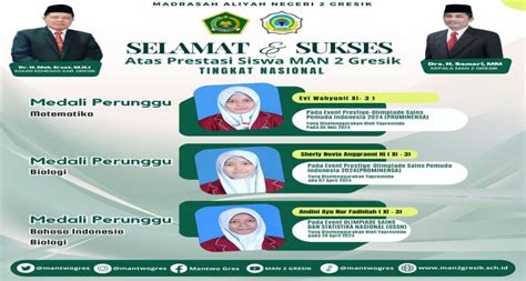 Siswa Siswi Man Gresik Raih Prestasi Gemilang Dalam Berbagai Ajang