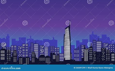 Almas City Tower Vector Background With Many Buildings Inside