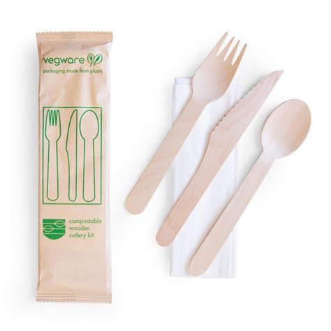 Vegware Compostable Wooden Cutlery Kit