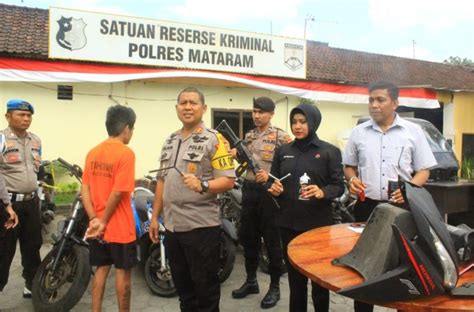 Sungguh Nekat Pria Bertato Asal Bima Curi Motor Perwira Polda Ntb