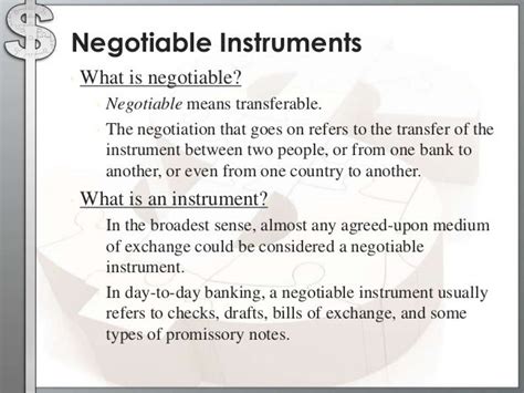 Types of the negotiable instruments