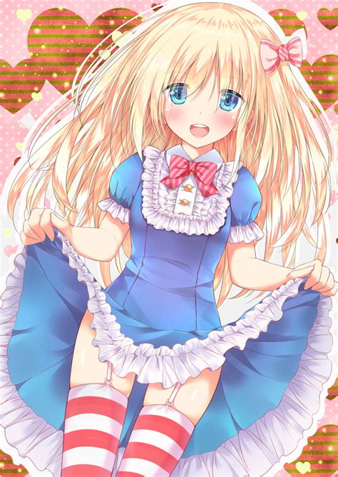 Safebooru 1girl Blonde Hair Blue Dress Blue Eyes Bow Dress Eyes