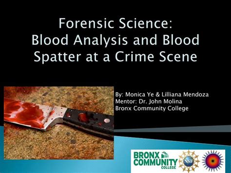 PPT Forensic Science Blood Analysis And Blood Spatter At A Crime