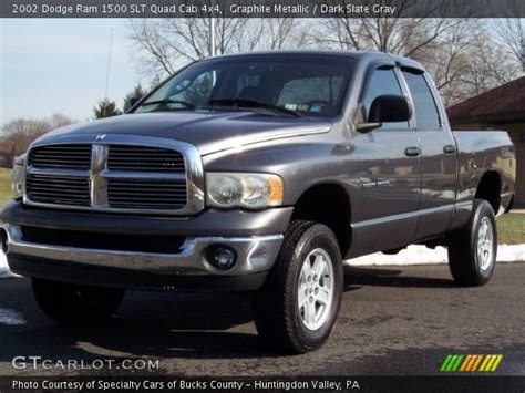 Graphite Metallic 2002 Dodge Ram 1500 Slt Quad Cab 4x4 Dark Slate