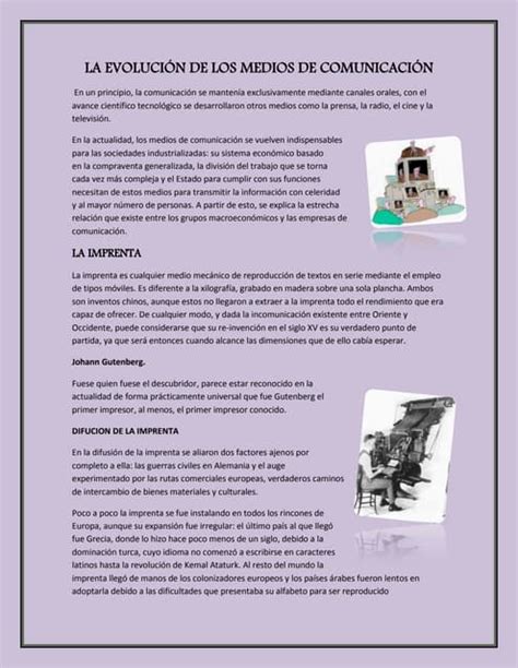 Evolución De Los Medios De Comunicación