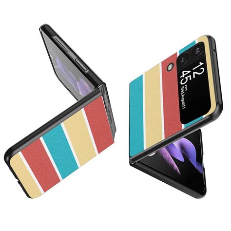 Coque Samsung Galaxy Z Flip 4 Simili Cuir Lignes Ma Coque