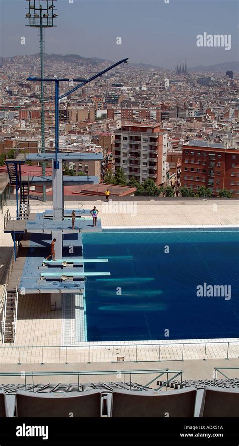 Olympic diving pool Montjuic Barcelona Spain Stock Photo - Alamy