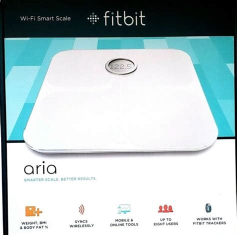 Fitbit Aria WiFi Smart Bathroom Fitness Scale FB201W White Water