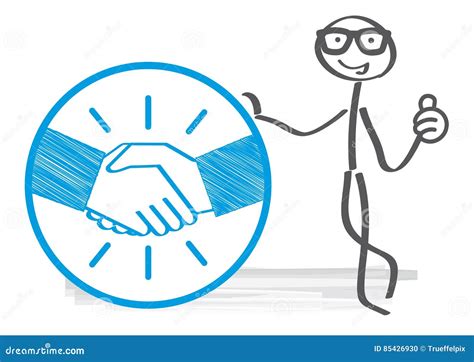 Stick Figure Handshake Illustration Stock Illustration Illustration