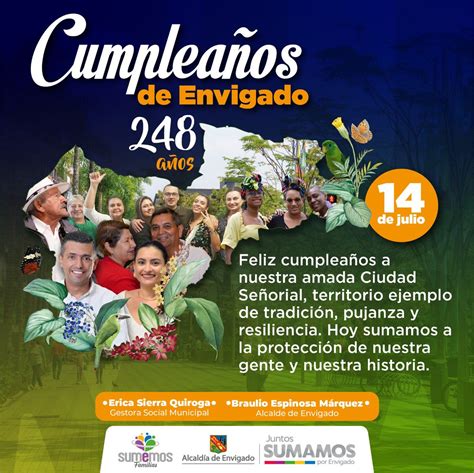 Alcaldía Envigado on Twitter Cumpleaños 248 de Envigado de julio