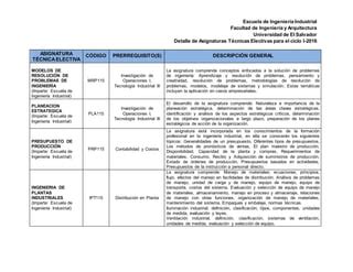 Asignaturas T Cnica Electiva Ciclo I Ppt