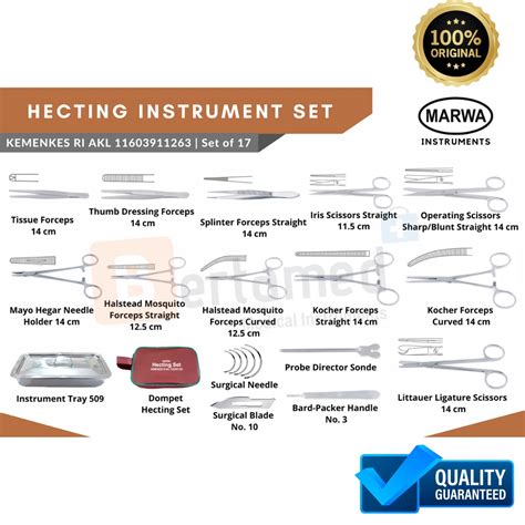 Marwa Hecting Instrument Set Akl Instrumen Set Hecting Paket Set