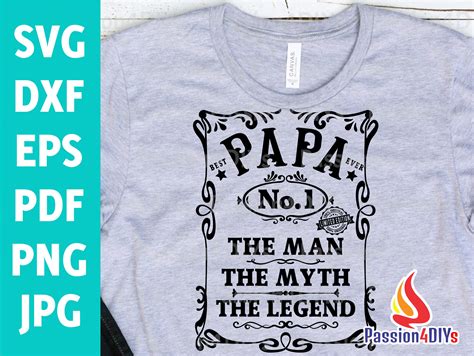 Papa Svg Papa The Man Myth Legend Svg Fathers Day Svg Best Etsy