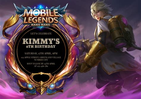 Mobile Legends Birthday Invitation Template Skabelon Postermywall