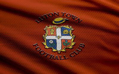 Download Luton Town FC fabric logo, 4k, orange fabric background ...