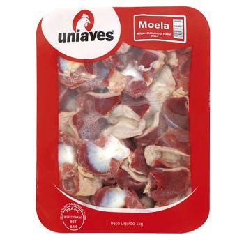 Moela de Frango UNIAVES Bandeja 1Kg Nosso Pão