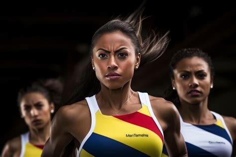 Premium Photo | Colombian Athletes Competing with Flag Symbols