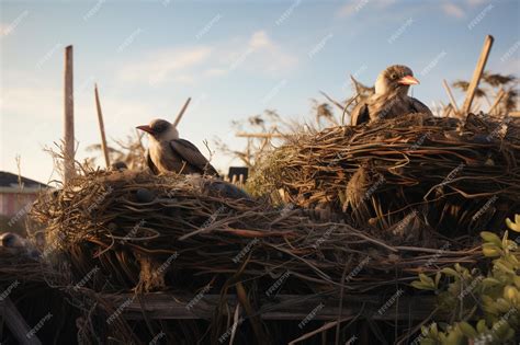 Premium AI Image | Photograph of birds in their nests