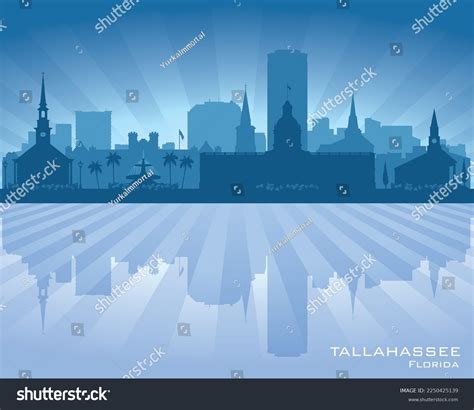 Tallahassee Florida City Skyline Vector Silhouette Stock Vector