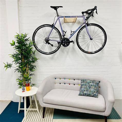 Bike Wall Mount Wall Mounted Bike Holder Birch Plywood Etsy Uk