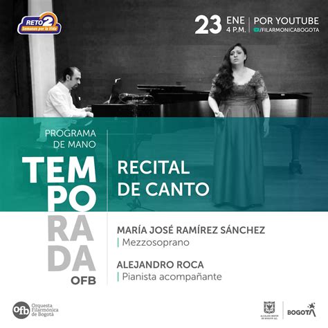 Programa De Mano Recital De Canto By Orquesta Filarm Nica De Bogot