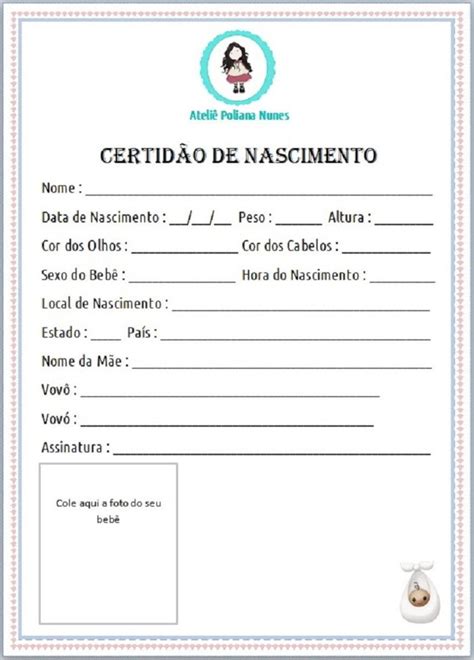 Pin em aleatória Certificado de nascimento Certidão de nascimento