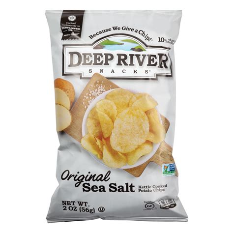 Deep River Original Sea Salt Kettle Potato Chips 2 Oz Bag Nassau Candy