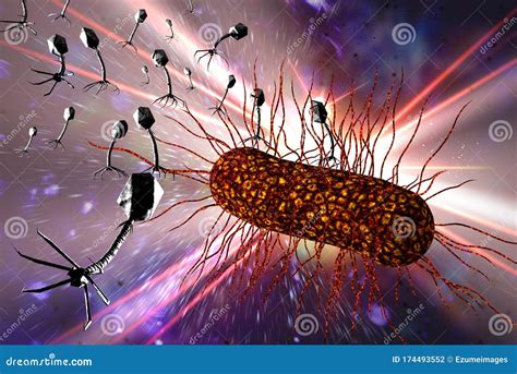 Bacteriophage Virus 3D Illustration Stock Illustration - Illustration ...