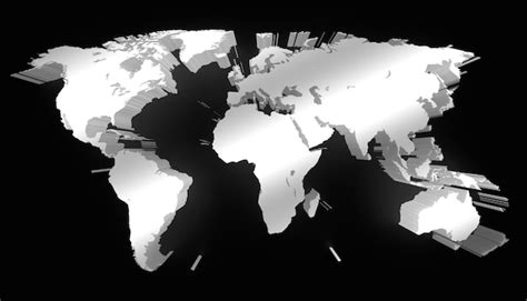 Mapa Del Mundo Aislado Sobre Fondo Negro Foto Premium