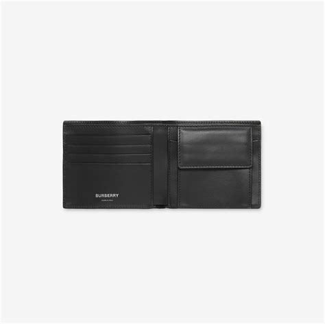 Check Bifold Coin Wallet In Navy Men Canvas Burberry® Official