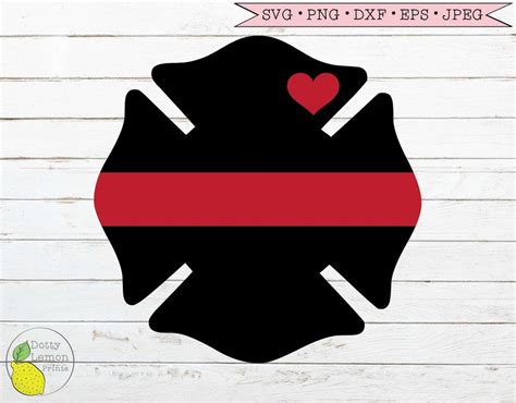 Firefighter Wife Svg Thin Red Line Firefighter Badge Svg Etsy