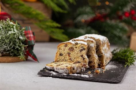 Premium Photo Christmas Stollen With A Mixture Of Dried Fruits Nuts