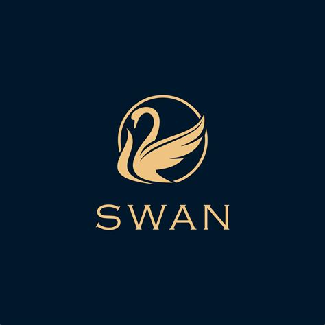 Swan Logo Symbol Swan With Circle Line Icon Modern Luxury Brand