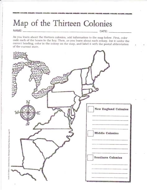 Blank Us Map 13 Colonies - Marinatower - 13 Colonies Blank Map ...