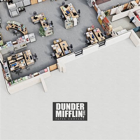 The Office Dunder Mifflin 3d Floor Plan Poster Sketch Tv Series Print A3 Artofit