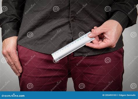 Linear In Man`s Hands Men`s Health Impotence And Sexual Relationships Concept Stock Image