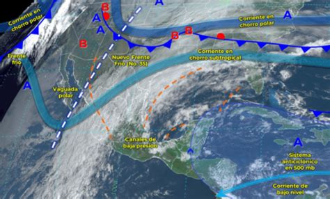 Frente frío número 35 ocasionará lluvias intensas en Puebla y Veracruz