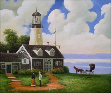 Quality Hand Painted Oil Painting Lighthouse Visitor 20x24in | eBay