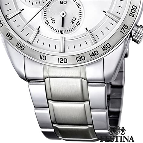 Festina Herren Armbanduhr Sport Chronograph Analog Quarz Edelstahl