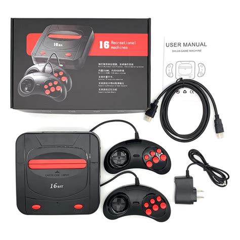 Para sega 16 bit hd clássico nostálgico dupla alça tv game console 16