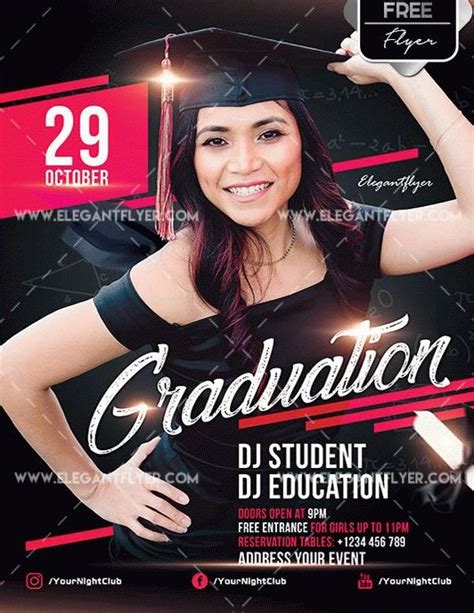 Graduation Party Flyer Template Free Psd