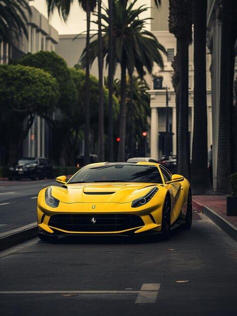 Premium AI Image | italian supercar ferrari f finished in yellow