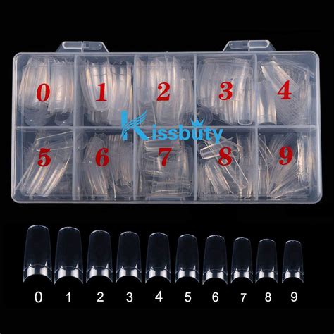 Kissbuty 500 Pcs Clear Color French False Acrylic Nail Art