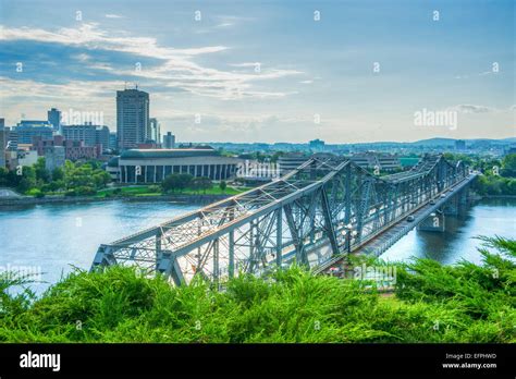 View from Alexander Bridge from Nepean Point, Ottawa, Ontario, Canada ...