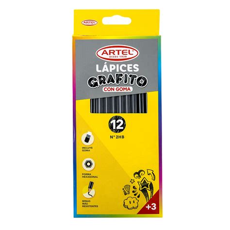 Lapices Grafito Unidades Con Goma Artel Vargrafic