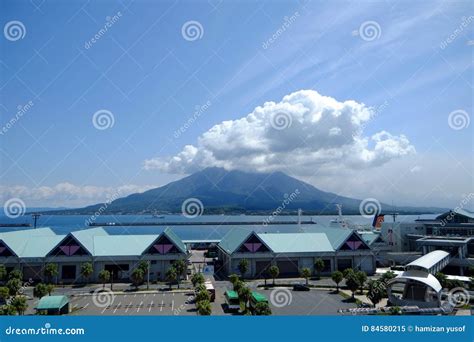 Sakurajima volcano editorial image. Image of ferry, plane - 84580215