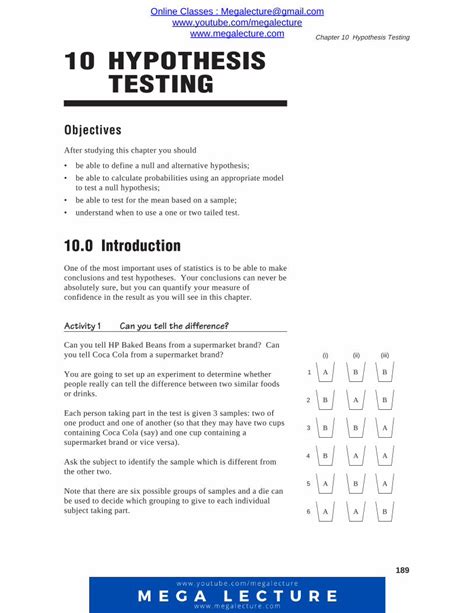 Pdf Chapter 10 Hypothesis Testing 10 Hypothesis Testing Dokumentips