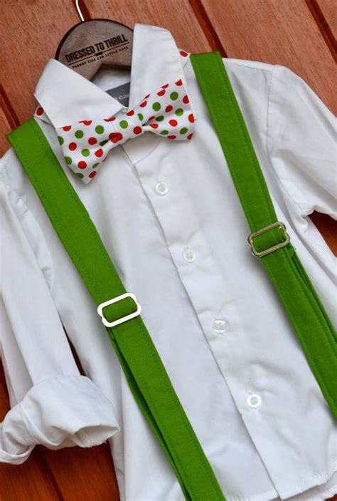 Handmade Christmas And Holiday Bowtie And Suspender Sets For Little Boys