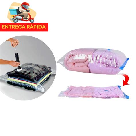 Saco Organizador A Vacuo Protetor De Roupa Cobertas Para Viagem X