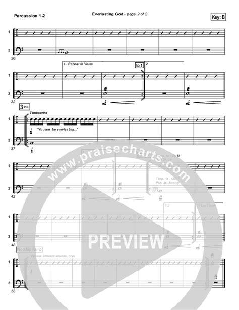 Everlasting God Percussion Sheet Music PDF Lincoln Brewster